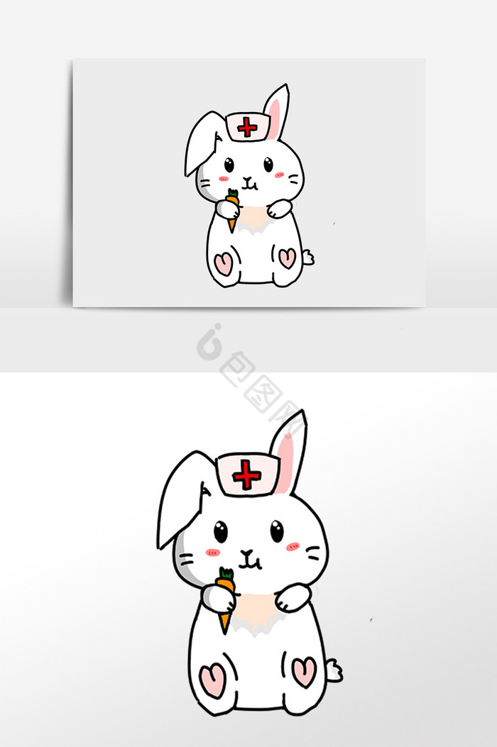 动物小白兔插画