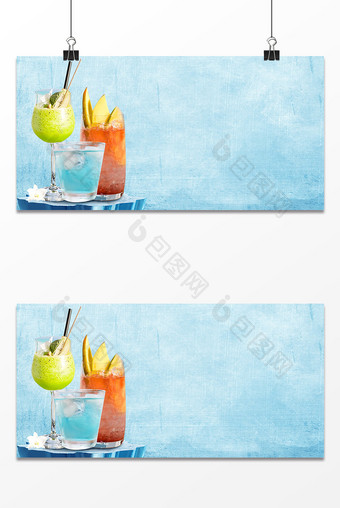 果汁冰饮夏季清爽海报背景图片