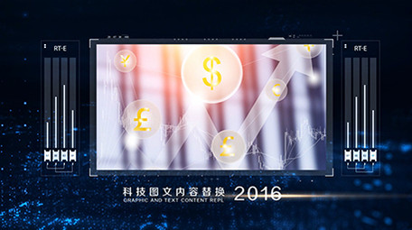 蓝色科技感工业产品多<strong>图文</strong>展示宣传AE模板