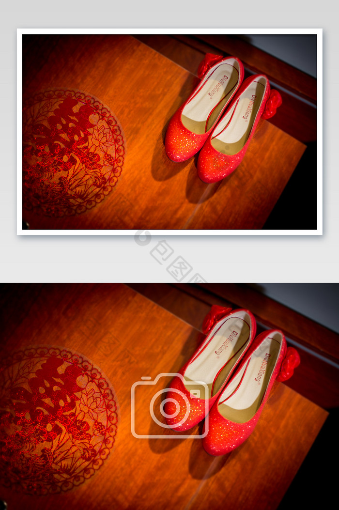 中国红大气吉祥婚鞋摄影图片图片