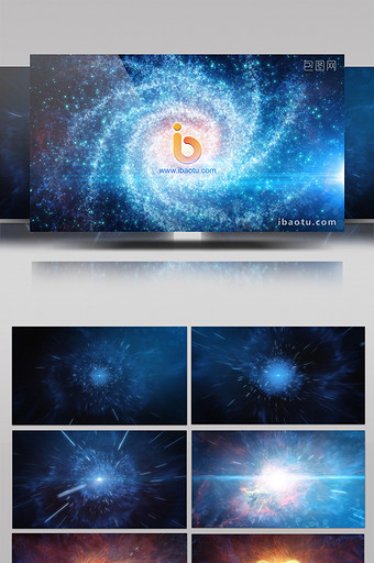 震撼的星云能量爆炸Logo揭示AE模版图片
