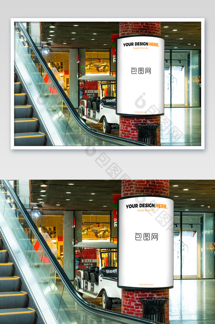 城市建筑购物中心电梯广告牌灯箱图片图片