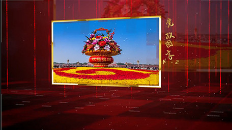 红色大气党政金色图文AE模板