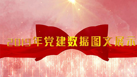 红色大气党建数据图文汇报展示会声会影模板