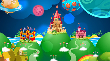 卡通梦幻城堡背景舞台