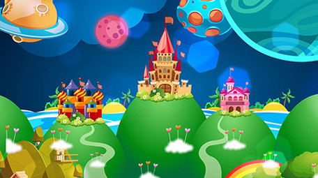 卡通梦幻城堡背景舞台