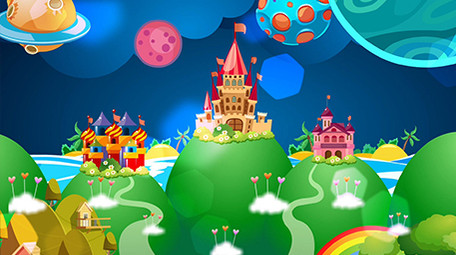 卡通梦幻城堡背景舞台
