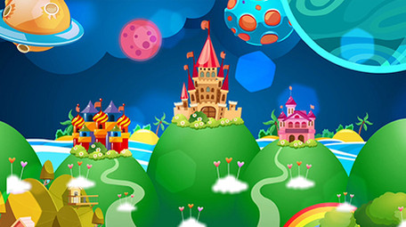 卡通梦幻城堡背景舞台