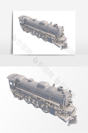 复古西式火车头模型图片