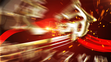 金色粒子线条红绸长征胜利纪念图文AE模板