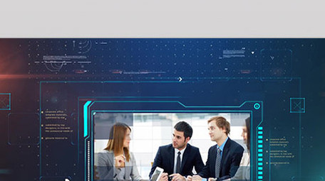 蓝色空间科技互联网企业宣传会声会影模板