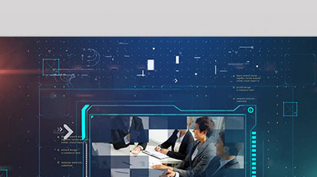 蓝色空间科技互联网企业宣传会声会影模板