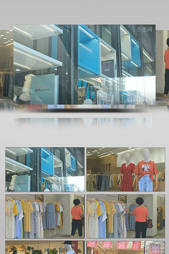 玻璃橱窗橱柜服装店时装挑选衣服购物展示柜图片