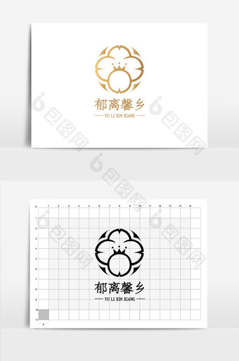 郁离馨乡花店店面logo设计图片