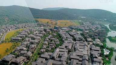 航拍无锡拈花湾休闲旅游度假村