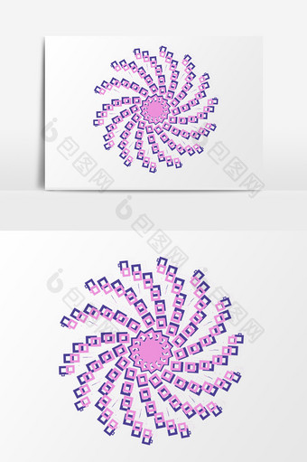 手绘卡通小清新螺旋旋转粉紫色图片