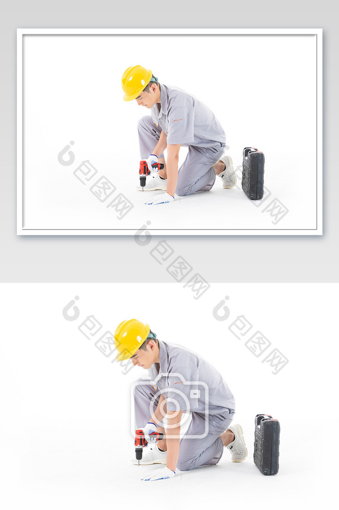 售后维修工程师用电钻工作图片图片