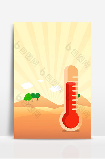 温度计黄色沙漠背景元素素材设计图片