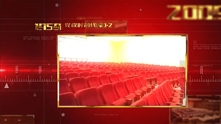 红色大气党政时间线发展图文AE模板