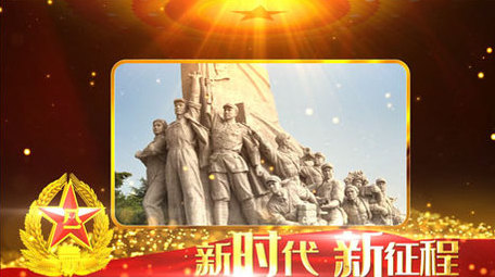 八一建军节多图文大金字标题展示AE模板