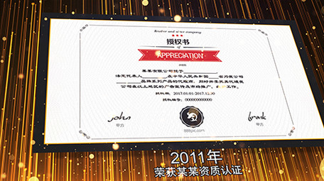 企业荣誉奖项证书图文展示模板