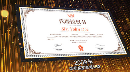 企业荣誉奖项证书图文展示模板