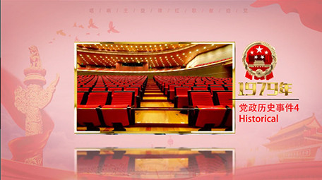 红色简洁党政时间线图文AE模板