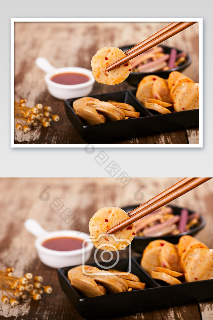 红油素鸡豆干凉菜素菜小菜筷子美食摄影图片图片