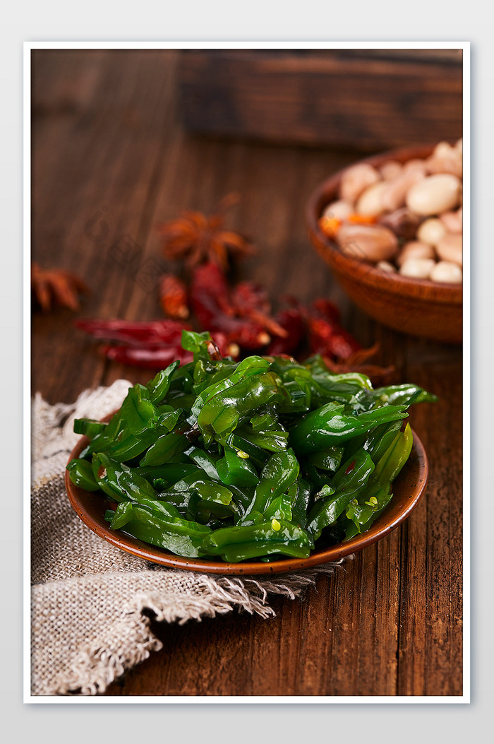 绿色海带丝凉菜素菜小菜美食摄影图片图片