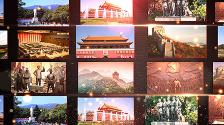 震撼大气党政红色图片图文汇聚片尾AE模板