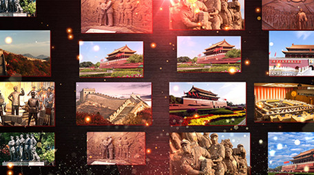 震撼大气党政红色图片图文汇聚片尾AE模板