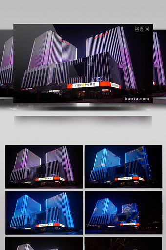 1080P城市建筑夜景LED灯光图片