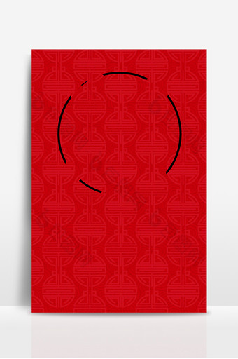 红色中国风圆形边框背景图片