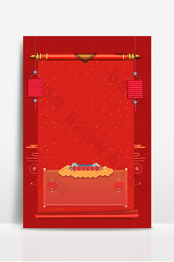 中国风红色新年春节灯笼背景图片