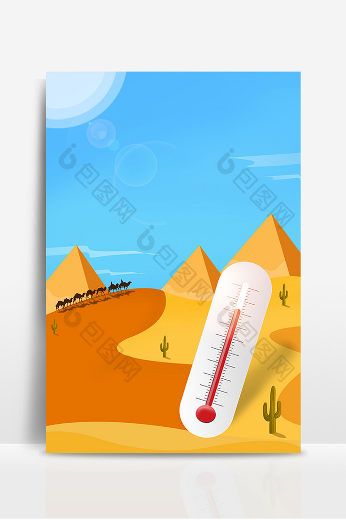 炎热酷暑沙漠温度计温度图片图片