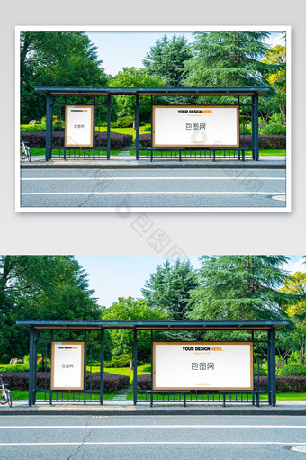 公交户外基础建设广告牌广告宣传海报样机图片
