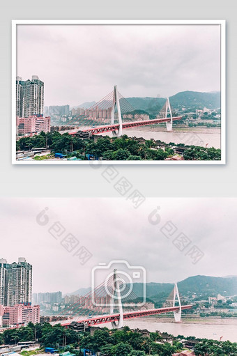 重庆长江大桥缆车长江夏季摄影图图片