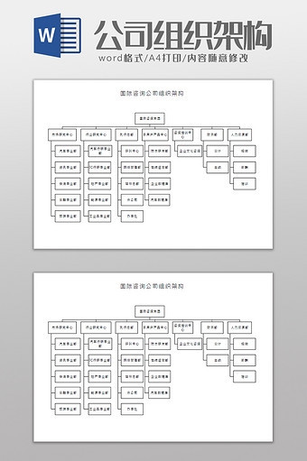 国际咨询公司组织架构Word模板图片