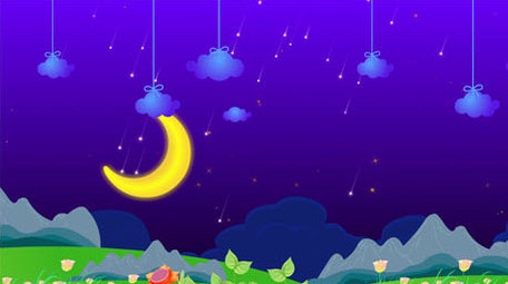 梦幻月亮舞台卡通背景