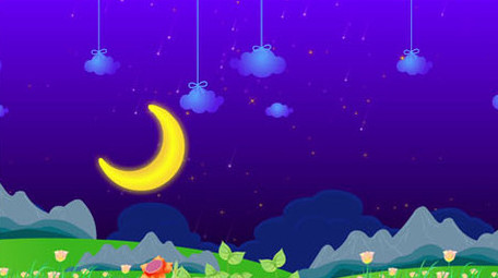 梦幻月亮舞台卡通背景