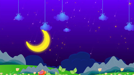 梦幻月亮舞台卡通背景
