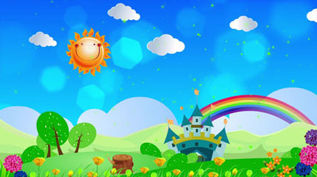 卡通太阳清新舞台背景