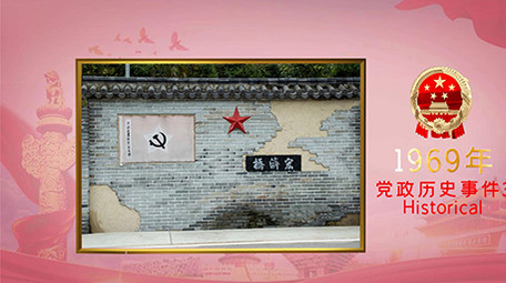 红色简洁党政时间线图文会声会影模板