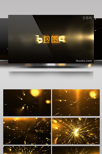 金色炫酷光点汇聚logo演绎AE模板图片