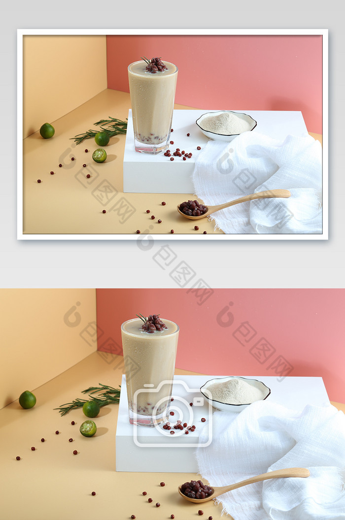 高清饮品美食红豆奶茶摄影图片图片
