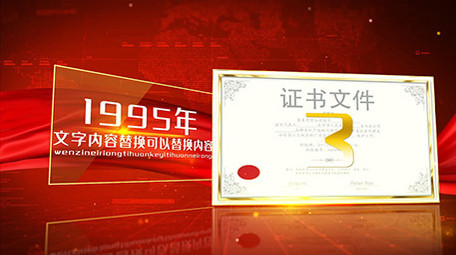 红色党政荣誉证书展示