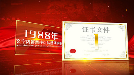 红色党政荣誉证书展示