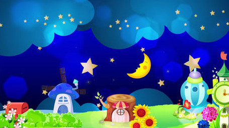 梦幻卡通夜晚场景背景