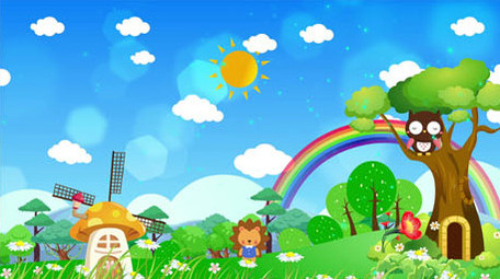 欢乐欢快卡通舞台背景