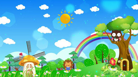 欢乐欢快卡通舞台背景